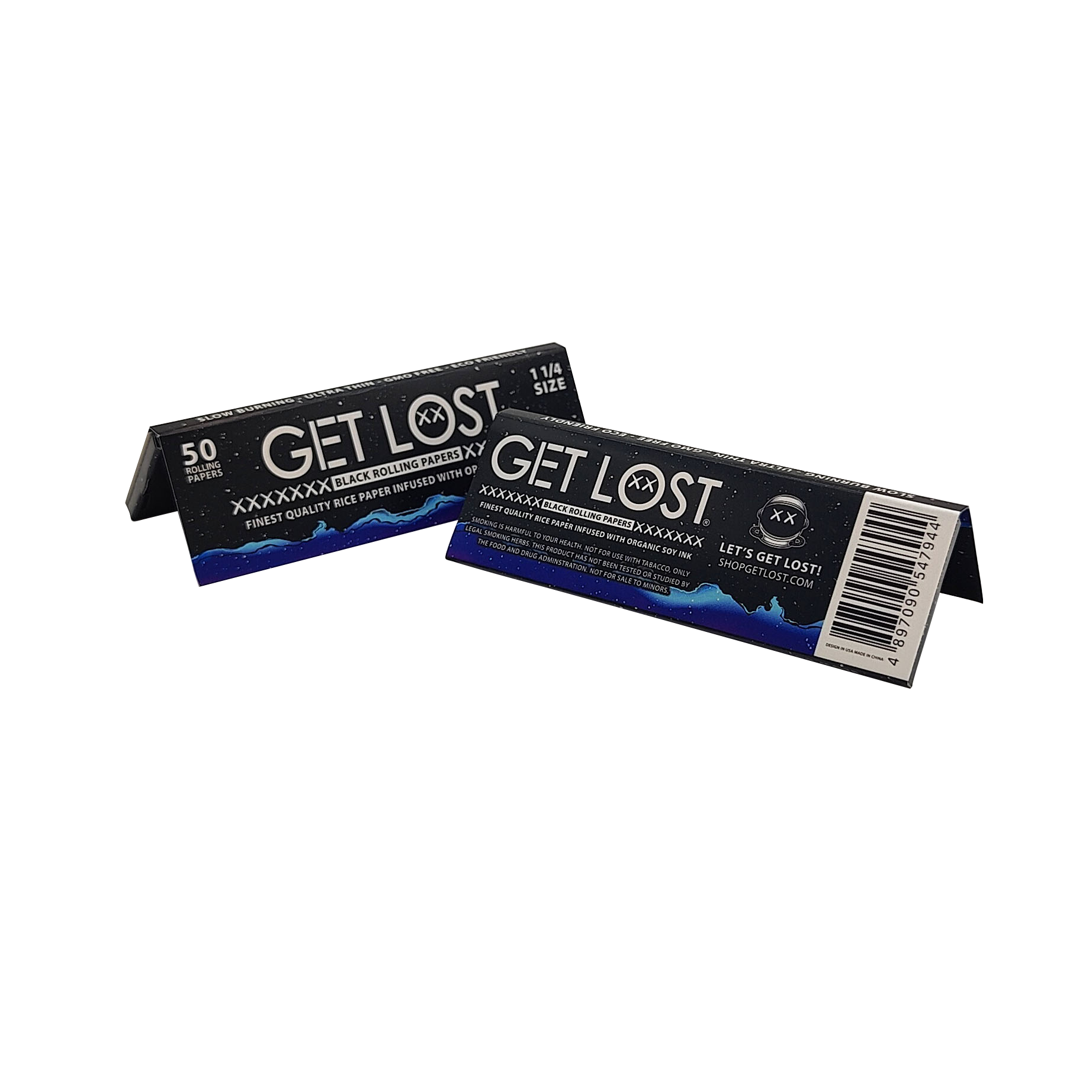 BLACK ROLLING PAPER - 1 1/4 50 ROLLING PAPERS PER PACK ( 5 PACK)